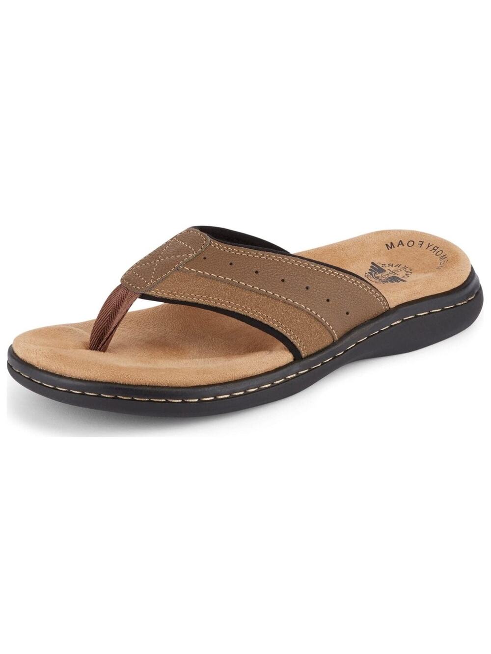 Dockers Men Laguna Beach Pool Flip Flop Thong Sandals Size US 10M Dark Tan Brown